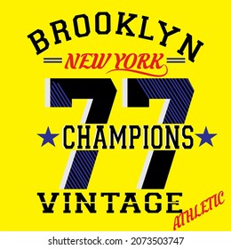 
NEW YORK CITY TYPOGRAPHY BRROKLYN SPORT
