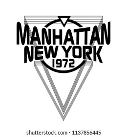 New York City Typography Design for tee shirt and apparel Vector graphic 