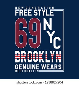 new york city typography design tee for t shirt, vector illustration
