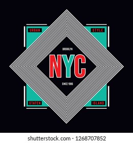 new york city typography design for t shirt - Vector illustration