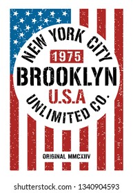 New York City typography design. for t-shirt print and other uses. Varsity style design graphics. vector image.