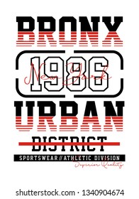 New York City typography design. for t-shirt print and other uses. Varsity style design graphics. vector image.