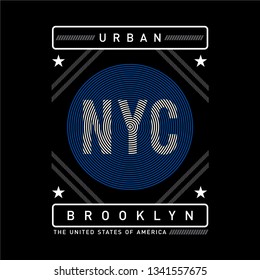 New York City typography design tee t-shirt, vector - vectort illustration