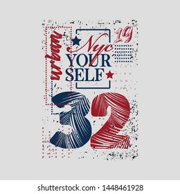 new york city typography design, vector illustration for t shirt print
