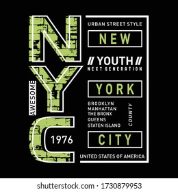 new york city typography design for t shirt