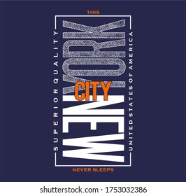NEW YORK CITY Typography Design T-Shirt Print