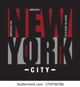 NEW YORK CITY Typography Design T-Shirt Print
