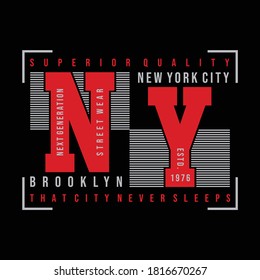 new york city typography design for t-shirt, Vector illustration