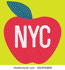 New York city typography design. The big apple. For apparel, t-shirt, print, home decor elements, greeting card, poster. Vector illustration