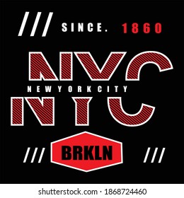 New York City typography design t-shirt print vector illustration 