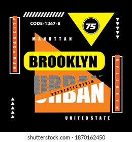 New York City typography design t-shirt print vector illustration 