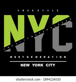 New York City typography design t-shirt print vector illustration 