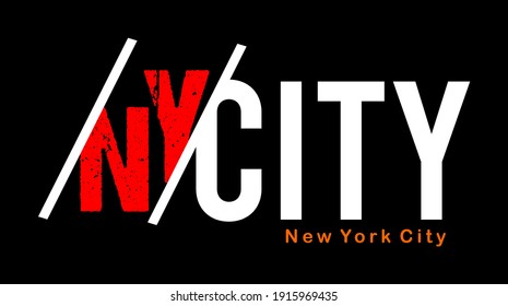 new york city typography design for print t shirt