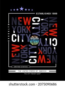 New York City typography Design Vector illustration for t shirt print