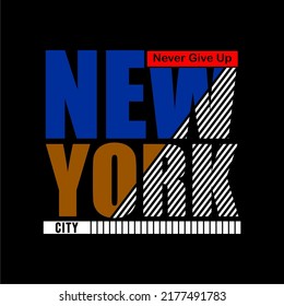 new york city typography design vector for print t shirt