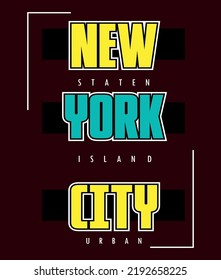 New York City typography design t-shirt print vector illustration