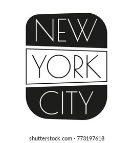 New York city typography design. NYC banner, poster, sport t-shirt print design and apparels graphic. Vector illustration.