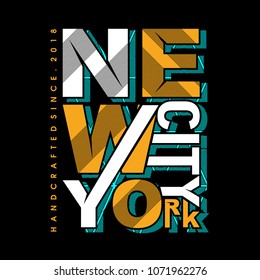 new york city typography graphic t shirt design, vector illustration elegant element artistic image