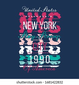 new york city typography graphic vector design good for t shirt print