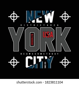 new york city typography graphic design vector illustration good for t shirt print