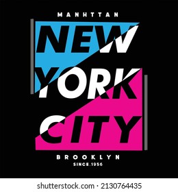 New York City typography graphic for print t shirt, vector illustration, authentic, design style
