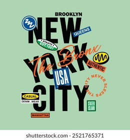 New york city, typography graphic design, for t-shirt prints, vector illustration