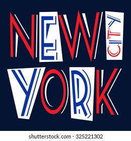 New York city Typography Graphics. Fashion stylish printing design for sportswear apparel. NYC original wear. Concept in vintage graphic style for different print production. Vector illustration