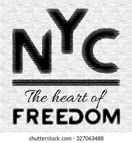 New York city Typography Graphics. Fashion stylish printing design for sportswear apparel. NYC original wear. Concept in modern graphic style for different print production. Effect of brick. Vector