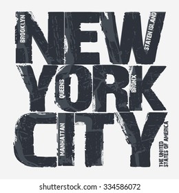 New York City Typography Graphics, diseño de camisetas de Brooklyn.  ilustración vectorial