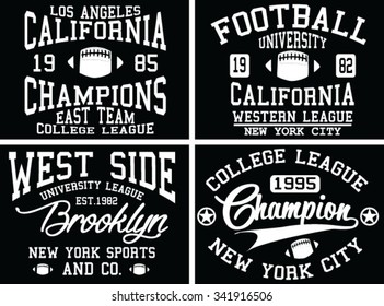 New York City Typography Graphics logo set, T-shirt Printing Design. NYC original wear, Vintage Print for sportswear apparel - vector illustration