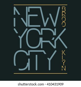 New York City Typography Graphics, T-shirt Printing Design. New York City, Brooklyn original wear. Print for sportswear apparel - vector illustration