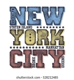New York City Typography Graphics, T-shirt design. vector illustration