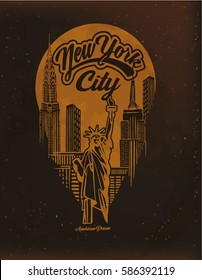 New York City Typography Graphics. T-shirt print design