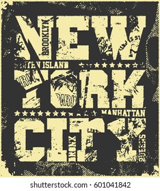 New York City Typography Graphics, T-shirt design. vector illustration