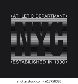 New York city typography graphics. Print for t-shirt, design of clothes. Vector illustration.