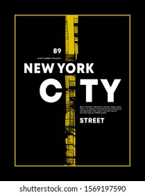 New York City typography illustration for t-shirt.