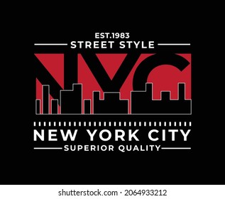 New York City Typography Illustration Vector T-shirt Design 