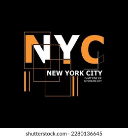 New York City Typography and Minimal T shirt design