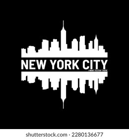 New York City Typography and Minimal T shirt design