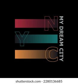 New York City Typography and Minimal T shirt design