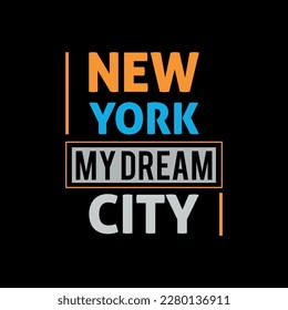 New York City Typography and Minimal T shirt design