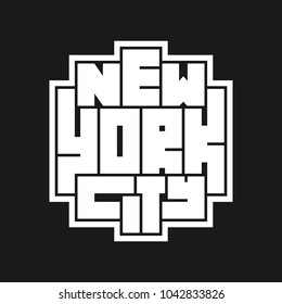 New York City Typography poster. Concept for print production. T-shirt fashion Design. Template for postcard, banner, flyer.