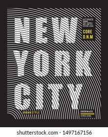 new york city typography for print t shirt 