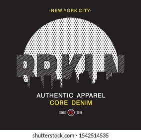 NEW YORK CITY TYPOGRAPHY FOR PRINT T SHIRT 