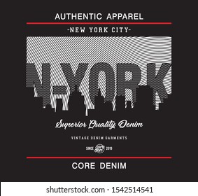 NEW YORK CITY TYPOGRAPHY FOR PRINT T SHIRT 