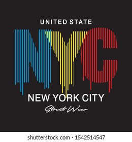 NEW YORK CITY TYPOGRAPHY FOR PRINT T SHIRT 