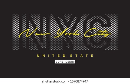 new york city typography for print t shirt 