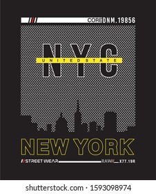 new york city typography for print t shirt