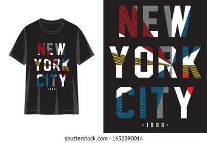 new york city typography for print t shirt