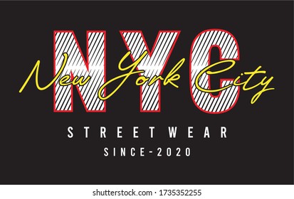 new york city typography for print t shirt 
